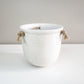 White Ceramic 4" hanging planter-pot-ThePaintedLeaf-care
