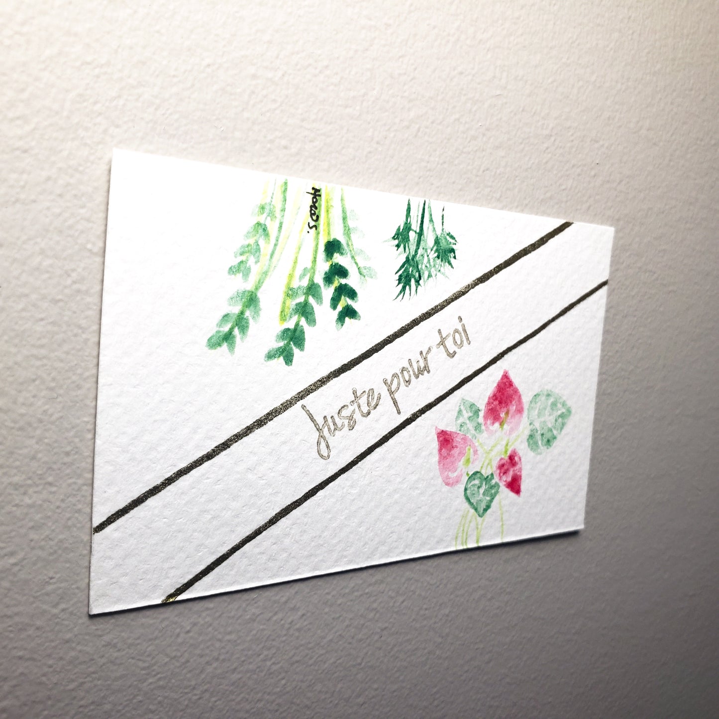 Hand-painted watercolour gift cards-Card-ThePaintedLeaf-care