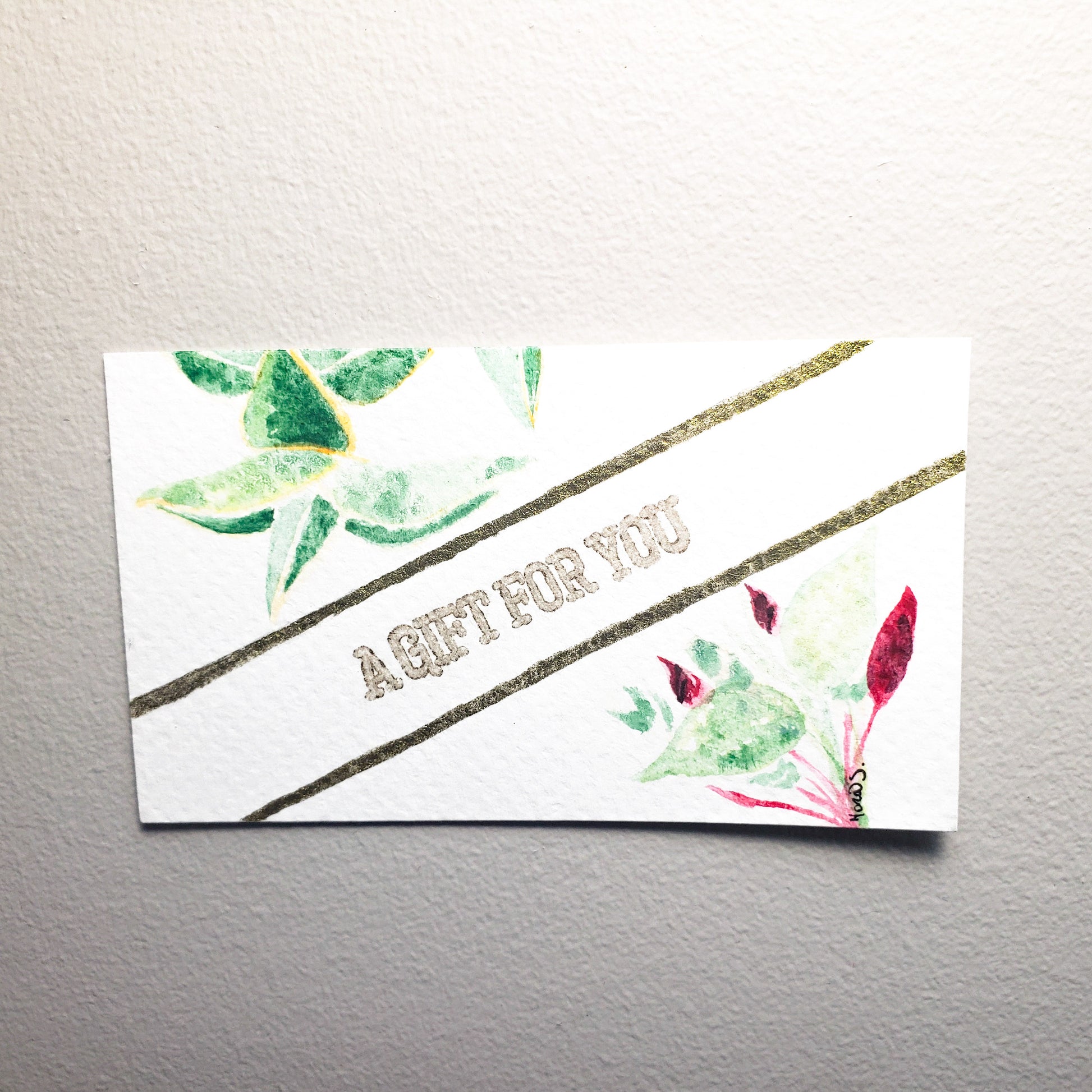 Hand-painted watercolour gift cards-Card-ThePaintedLeaf-care